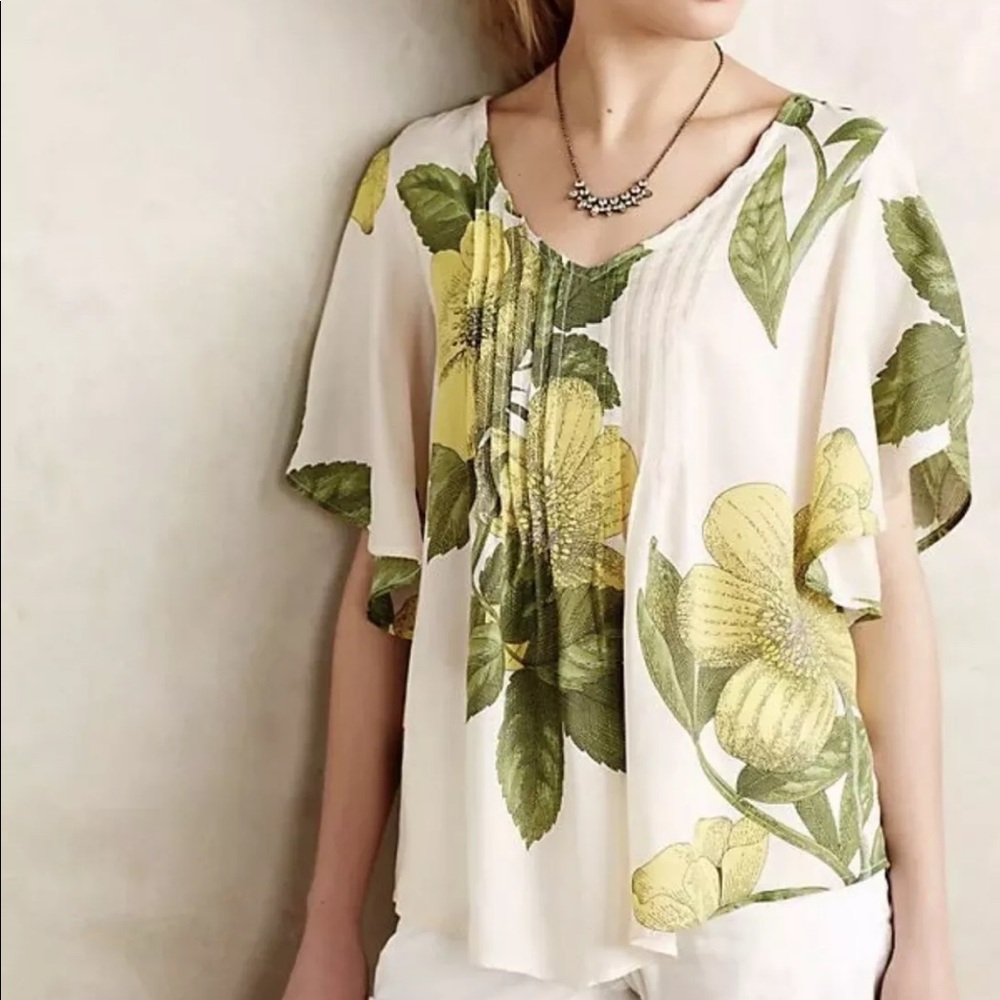 Maeve Anthropologie Sz 10 Fluttered Maya Blouse